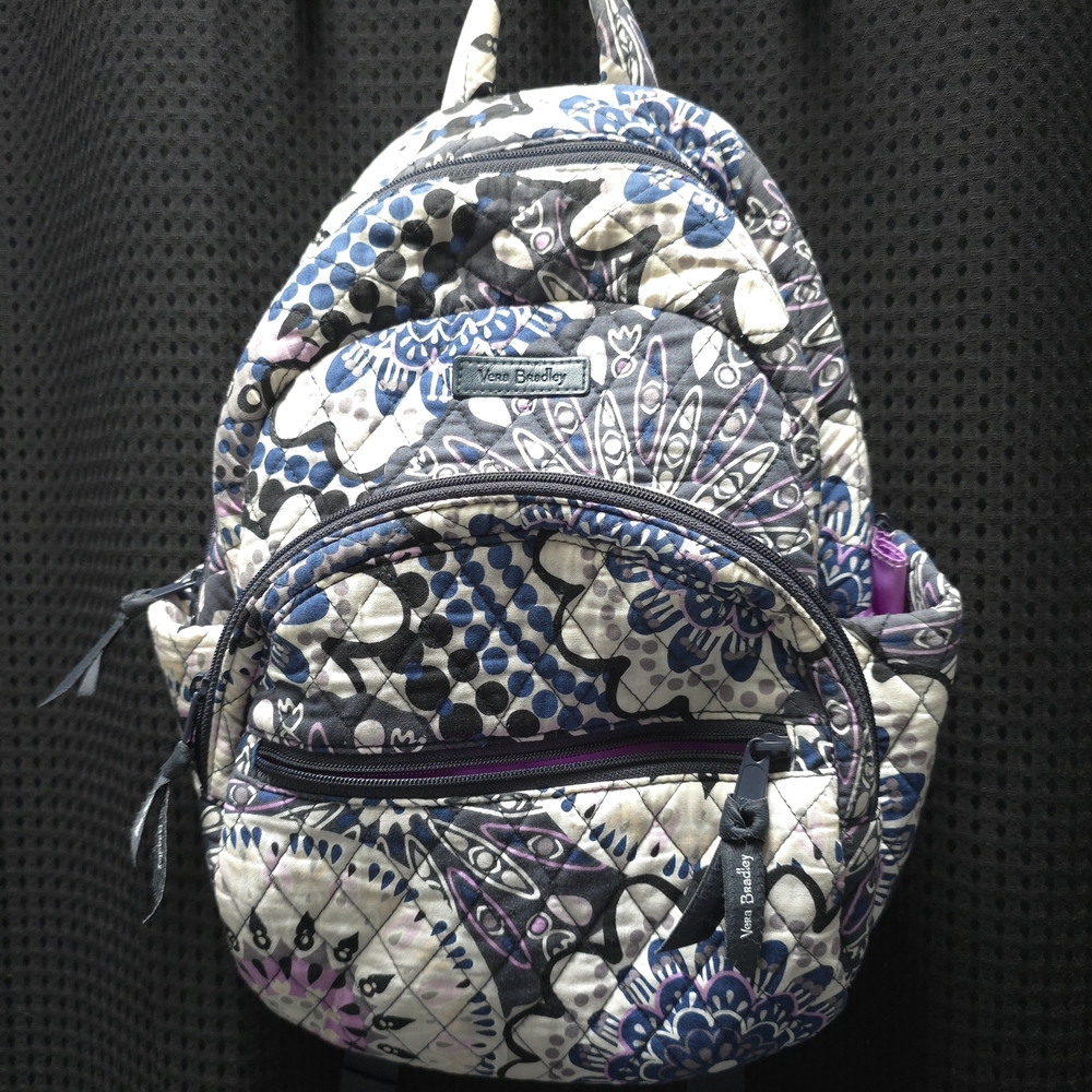 Vera Bradley Floral Backpack – Blue & Purple